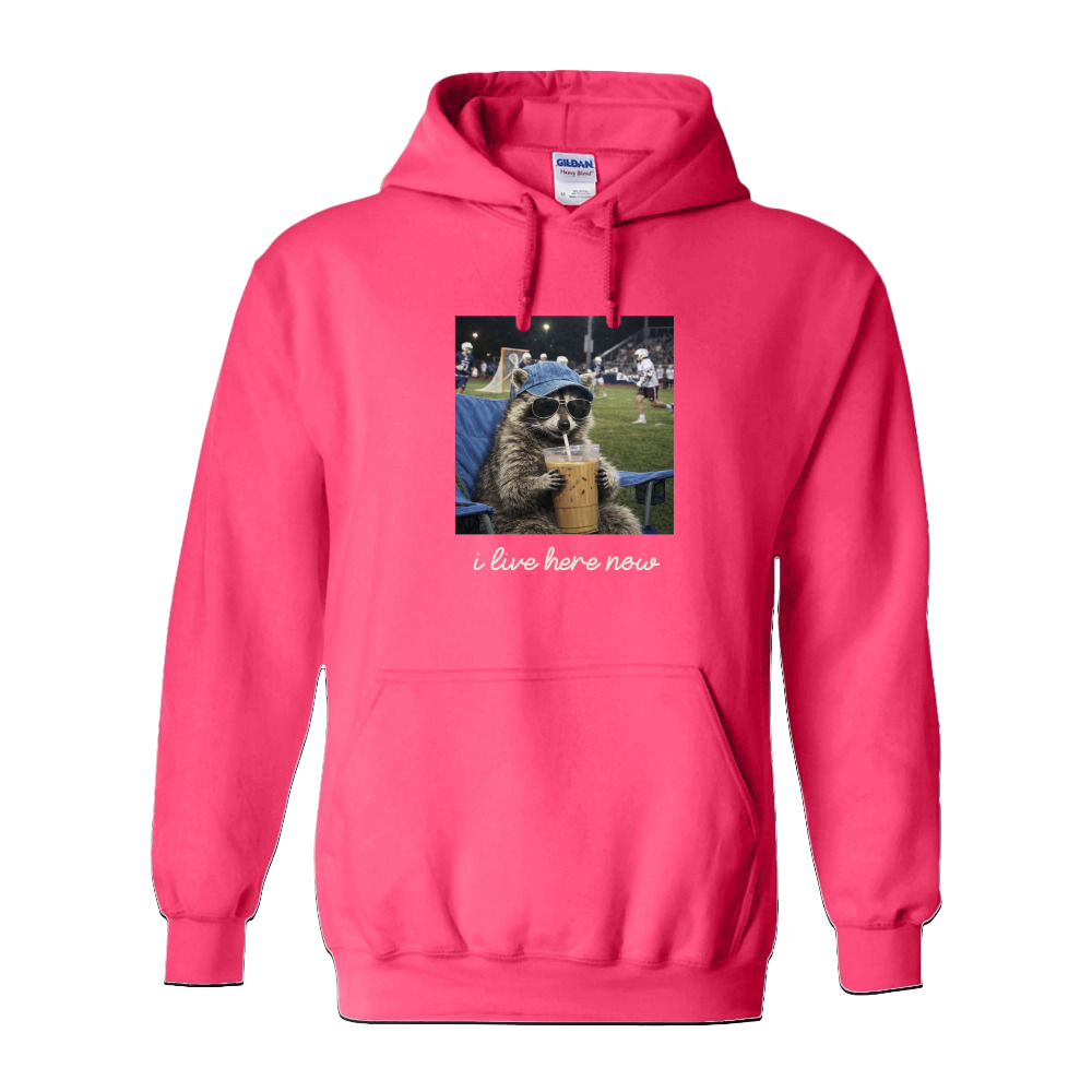 Adult Hoodie Lacrosse Racoon