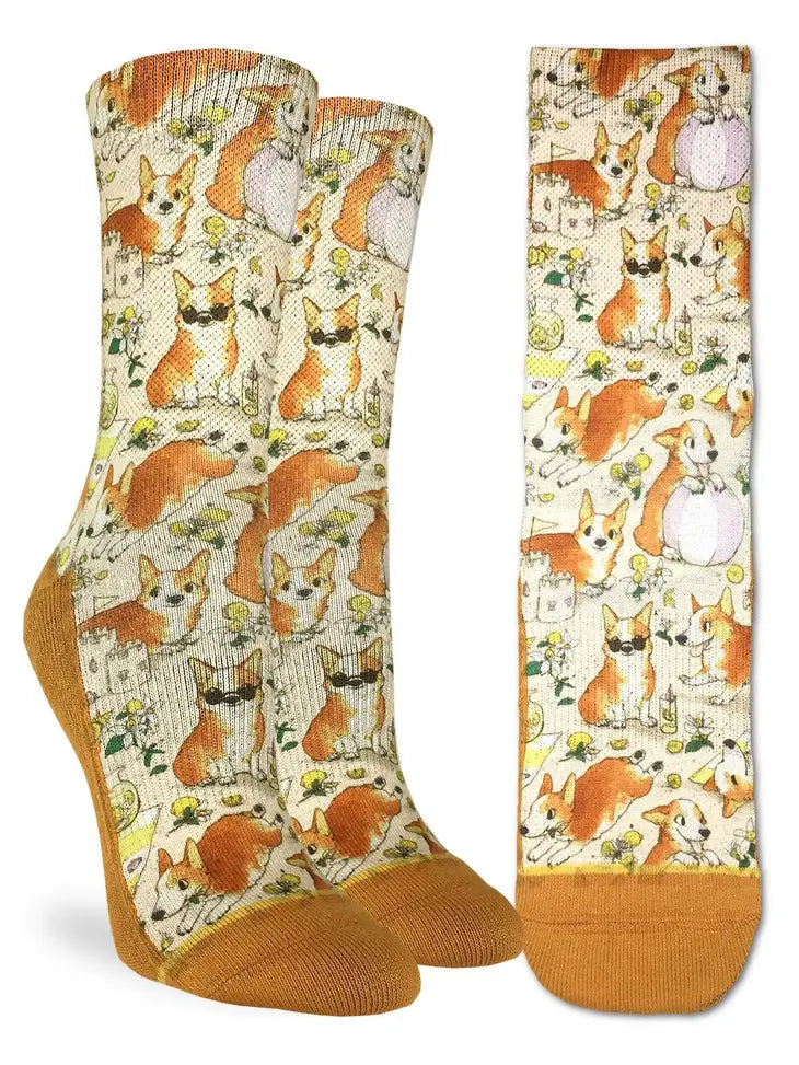 Women's Corgis On A Beach Socks