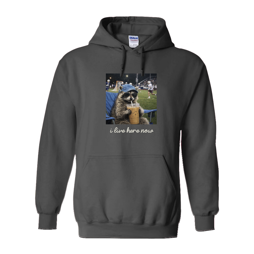 Adult Hoodie Lacrosse Racoon