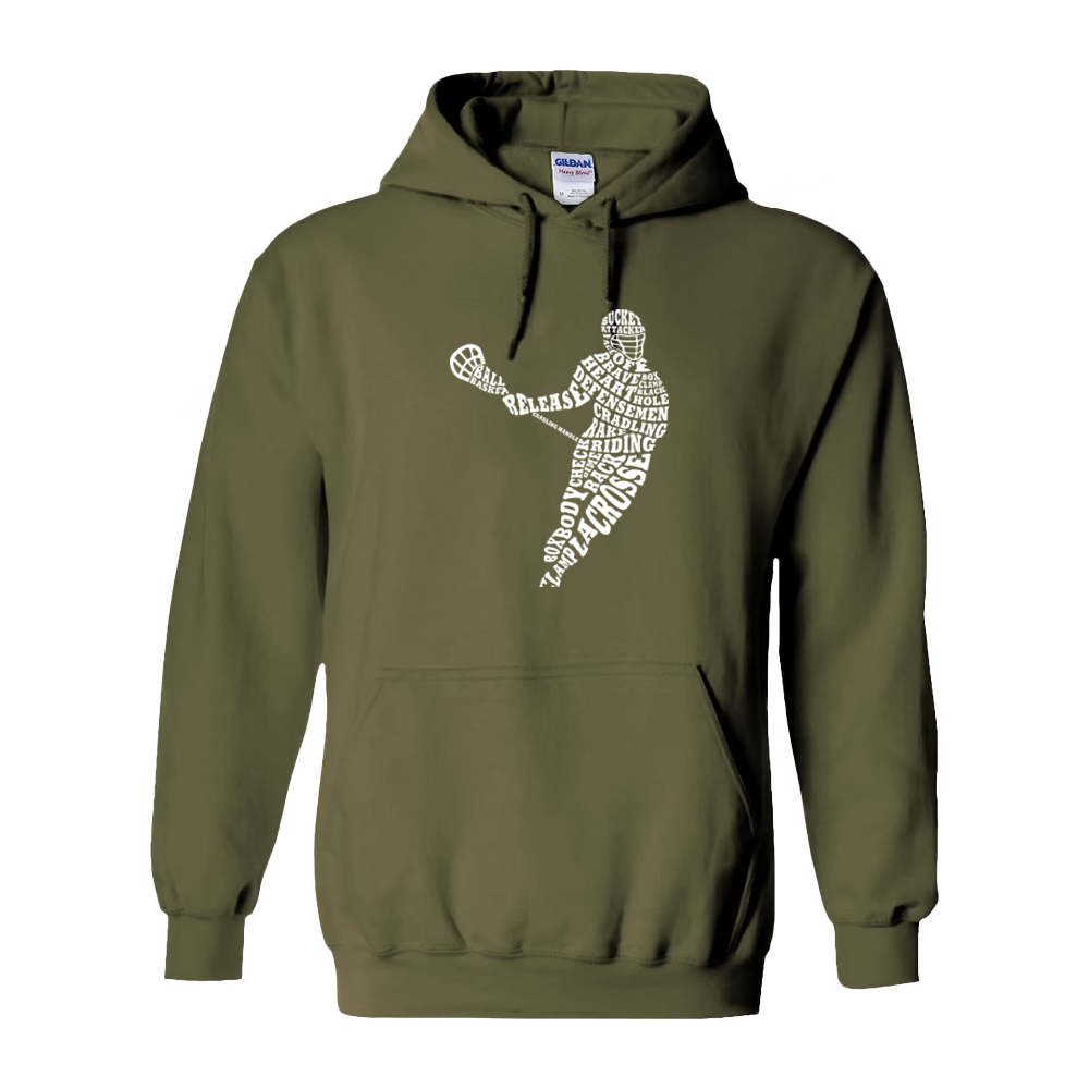 Adult Hoodie Lacrosse Player
