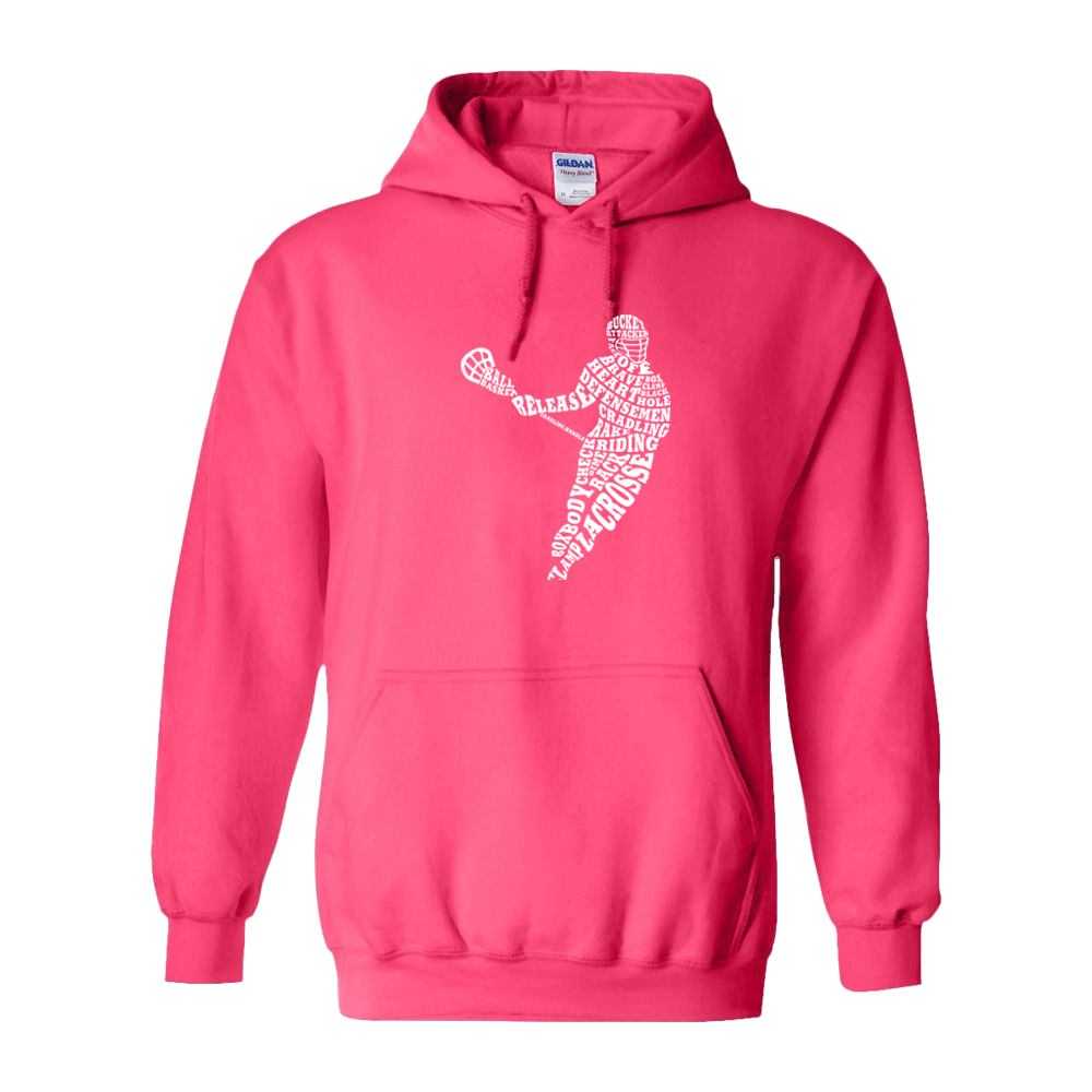 Adult Hoodie Lacrosse Player