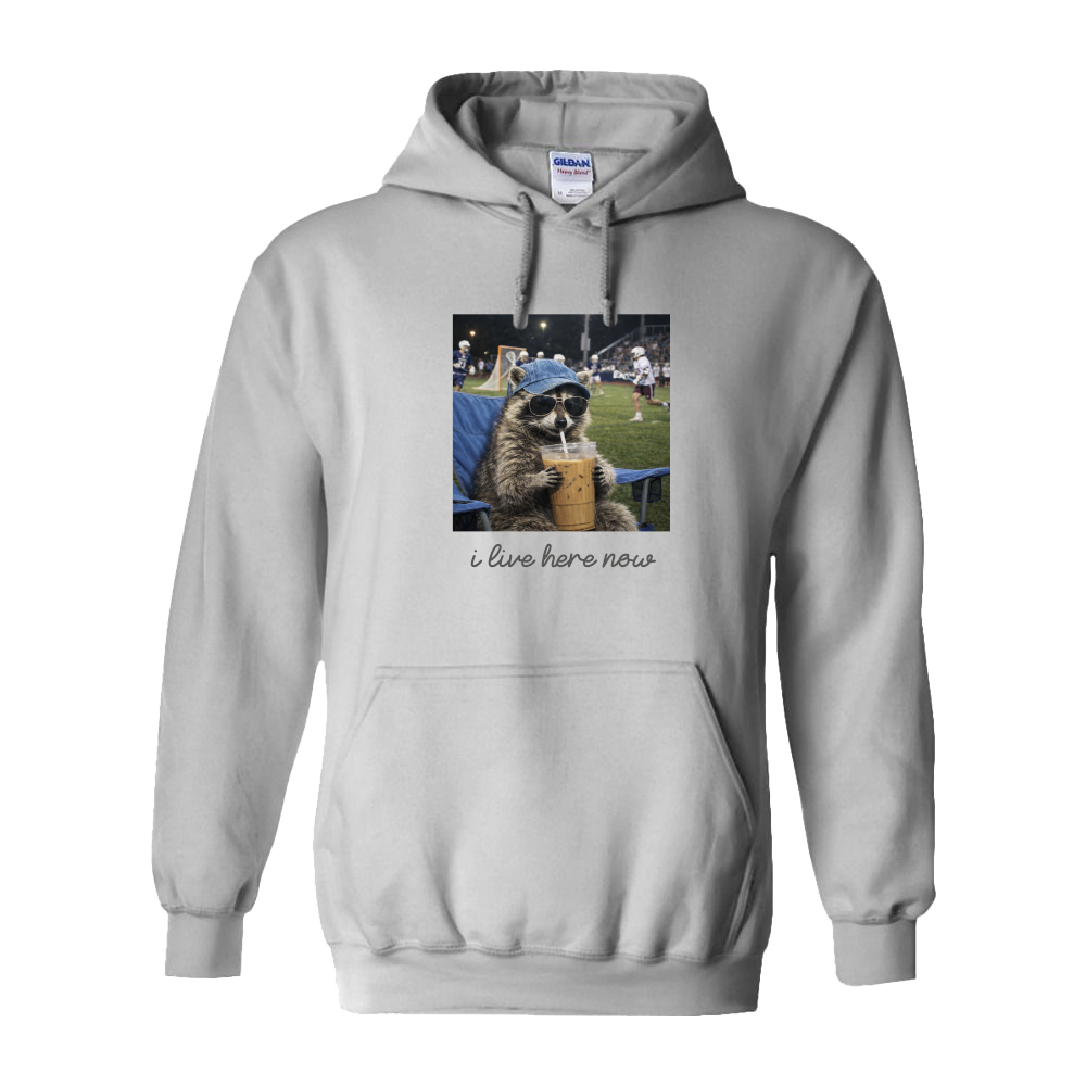 Adult Hoodie Lacrosse Racoon