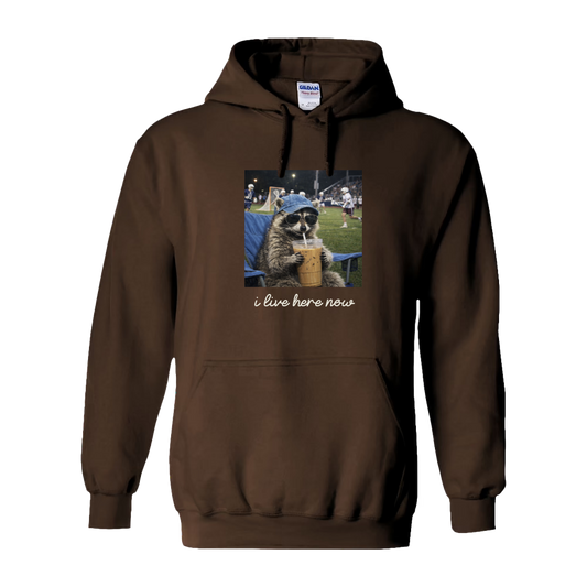 Adult Hoodie Lacrosse Racoon