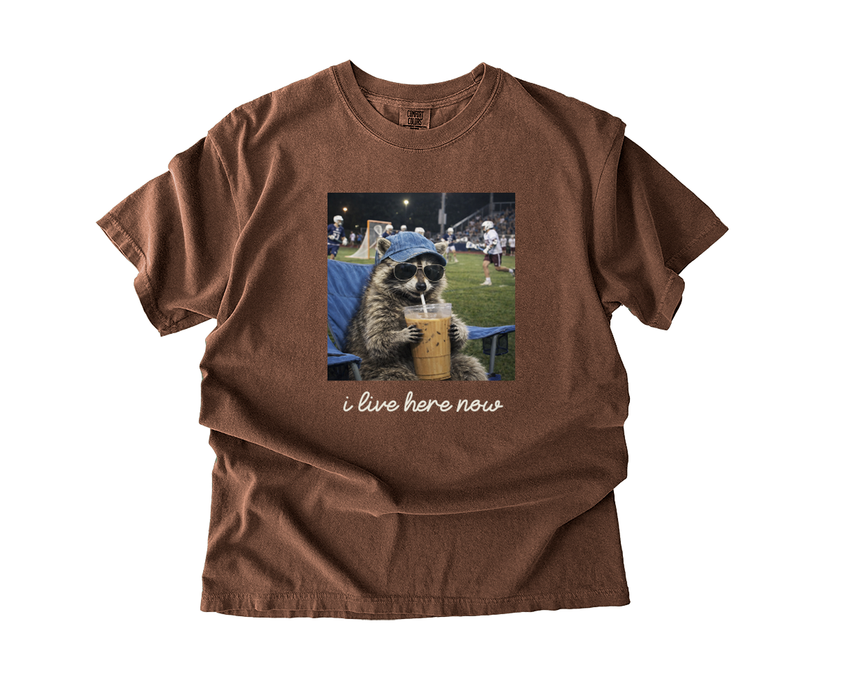 Adult T-Shirt Lacrosse Racoon