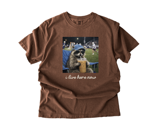 Adult T-Shirt Lacrosse Racoon
