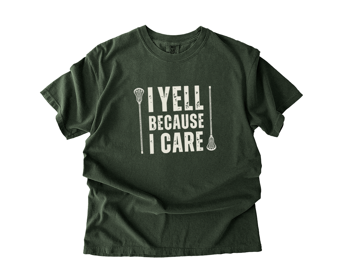 Adult T-Shirt I I Yell Lacrosse