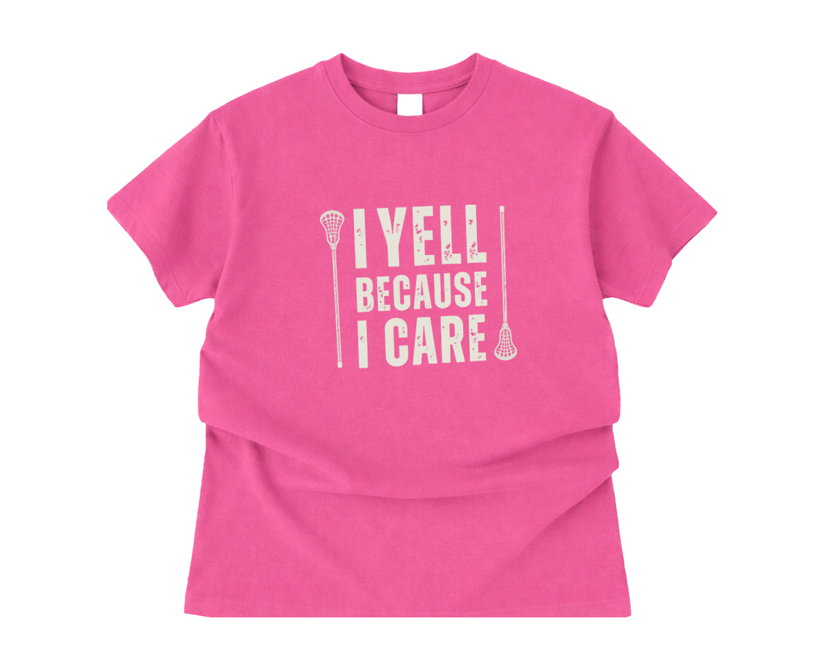 Adult T-Shirt I I Yell Lacrosse