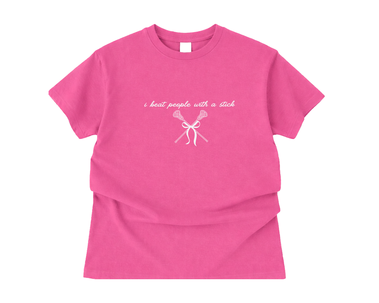 Adult T-Shirt Lacrosse I Beat People
