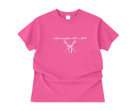 Adult T-Shirt Lacrosse I Beat People
