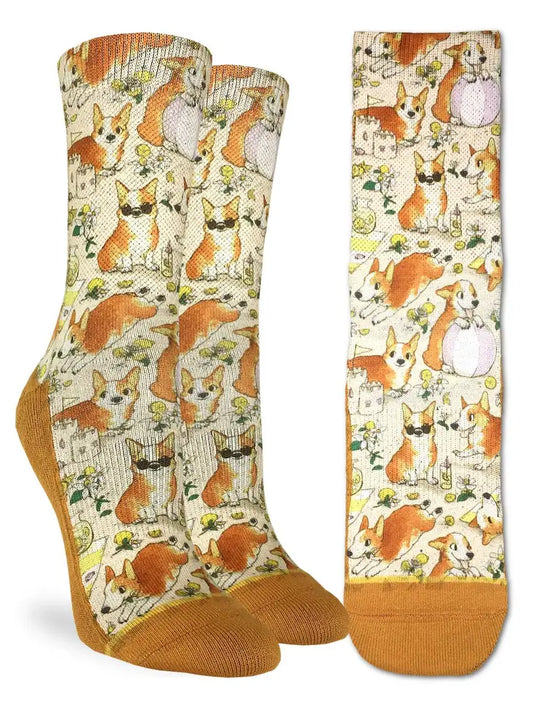 Women's Corgis On A Beach Socks